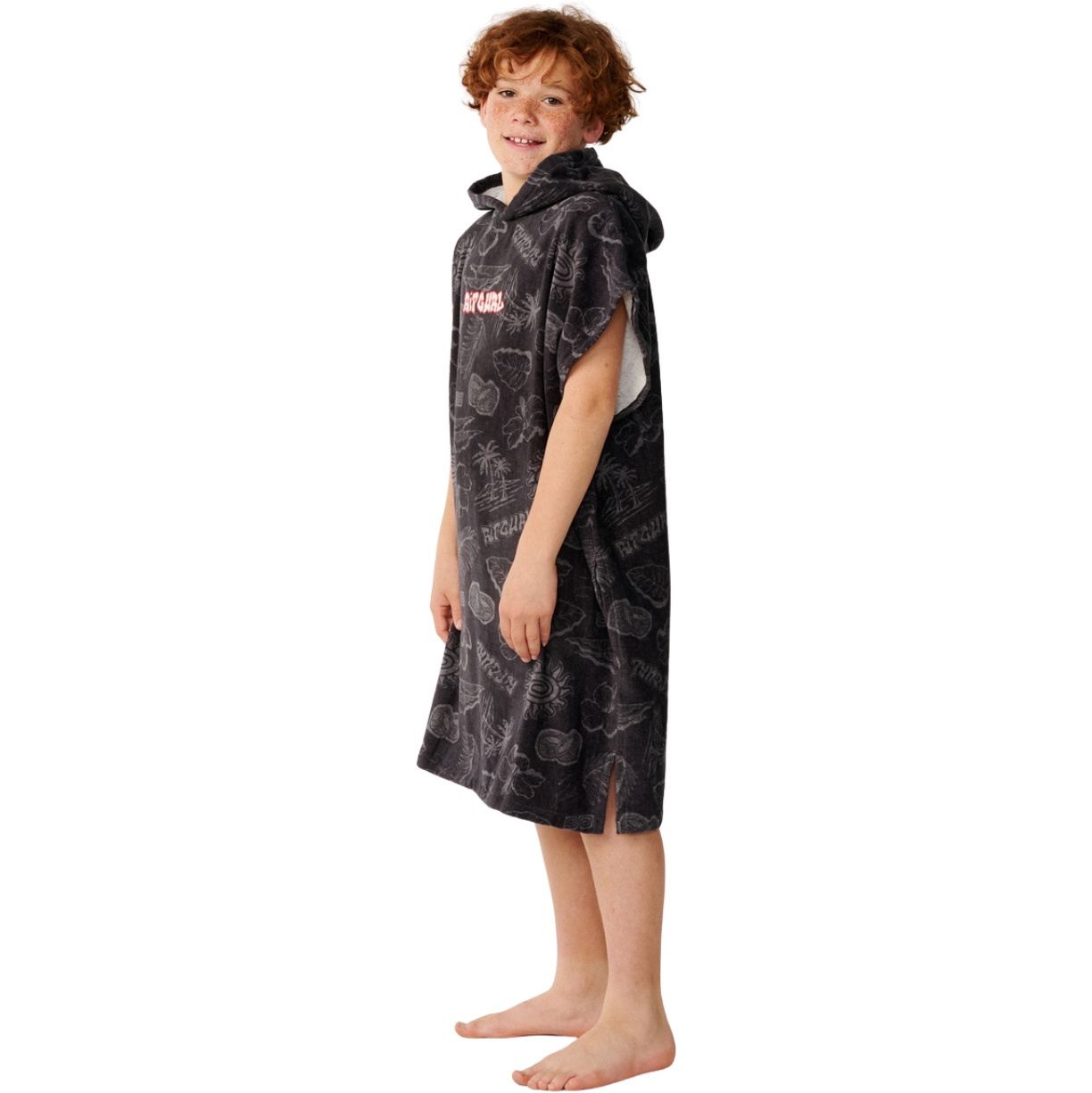 2026 Rip Curl Junior Sessies Hooded Handdoek 00DBTO - Washed Black